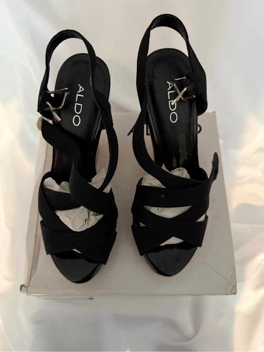 ALDO Black Crisscross Slingback Heels